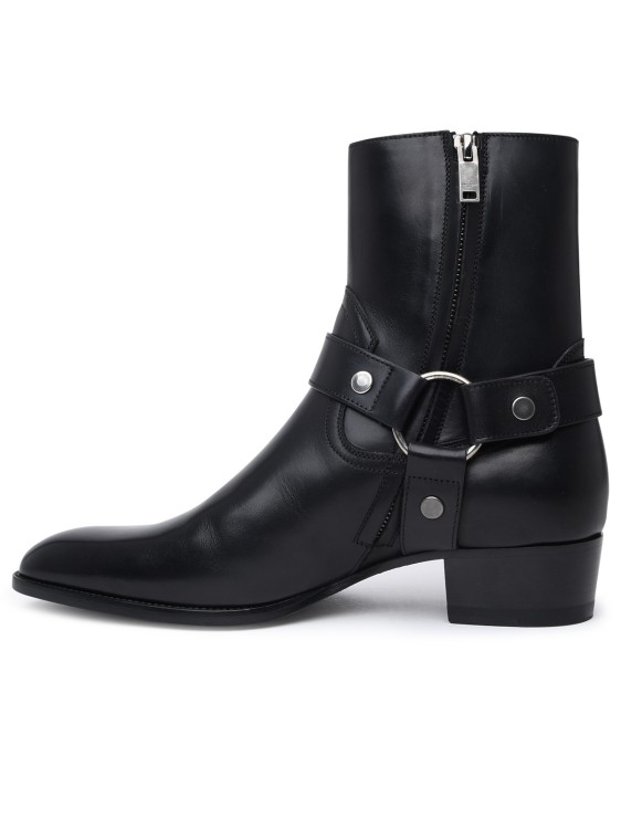 Shop Saint Laurent Black Leather Wyatt Boots
