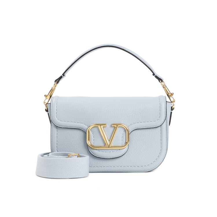 Valentino Vg All Time Light Blue Calf Leather Shoulder Bag In Blue