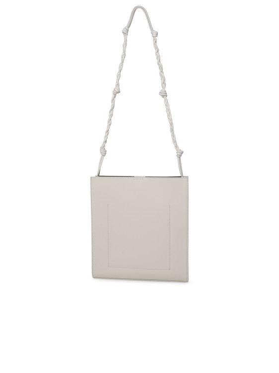 Shop Jil Sander Tangle Bag In White Leather In Grey