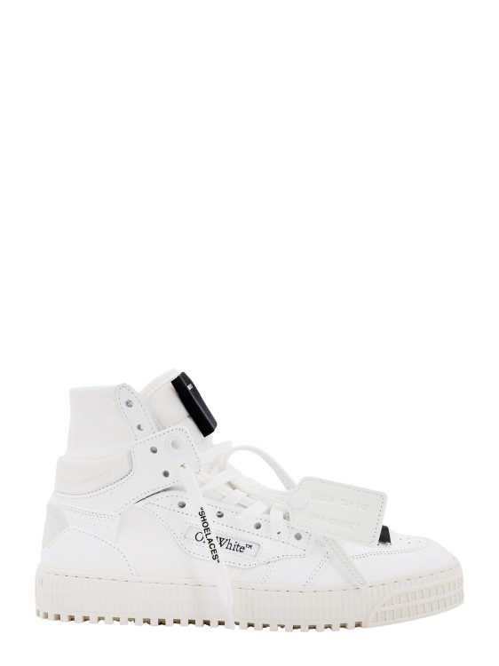 Shop Off-white Leather And Canvas Sneakers With Iconic Zip Tie In White