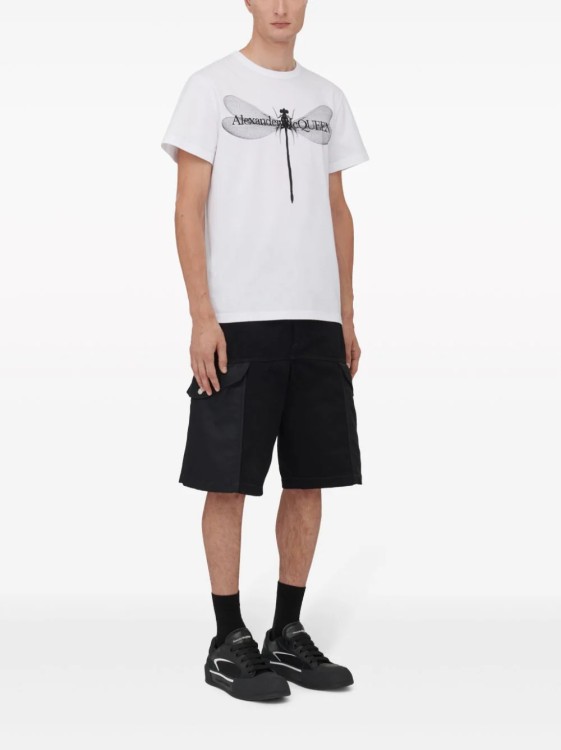 Shop Alexander Mcqueen Black/white Dragonfly T-shirt