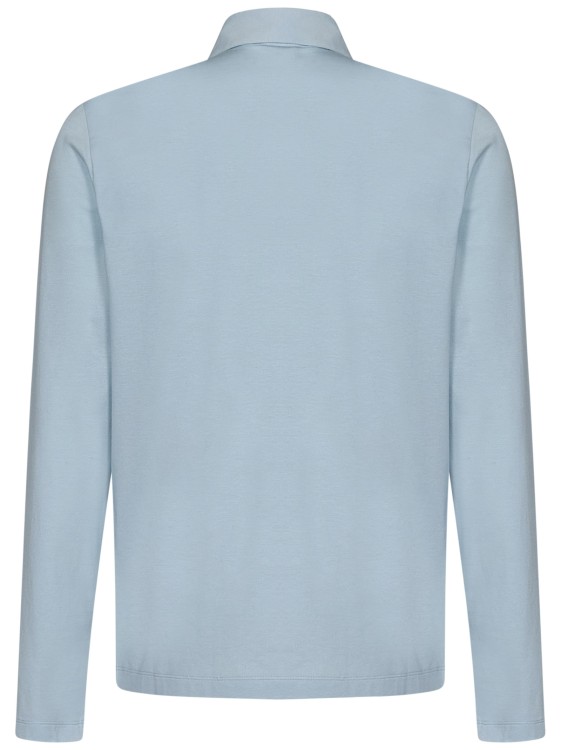 Shop Malo Long-sleeved "oxygen" Polo Shirt In Blue