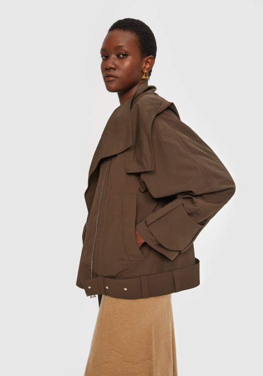 Shop Aeron Linden - Technical Hooded Jacket In Brown