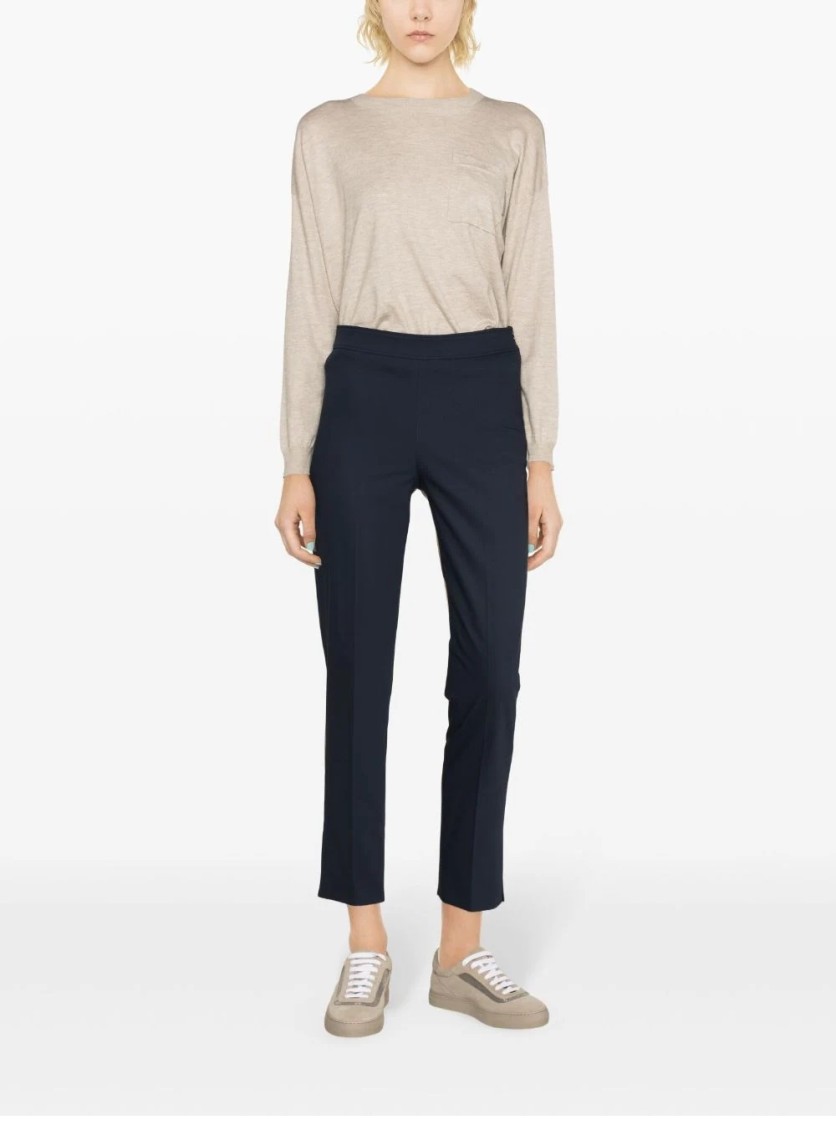 Brunello Cucinelli Tailored Cotton-blend Trousers In Black