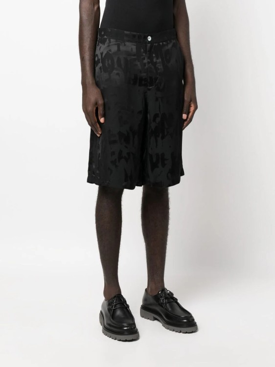 Shop Alexander Mcqueen Black Graffiti Jacquard Bermuda Shorts
