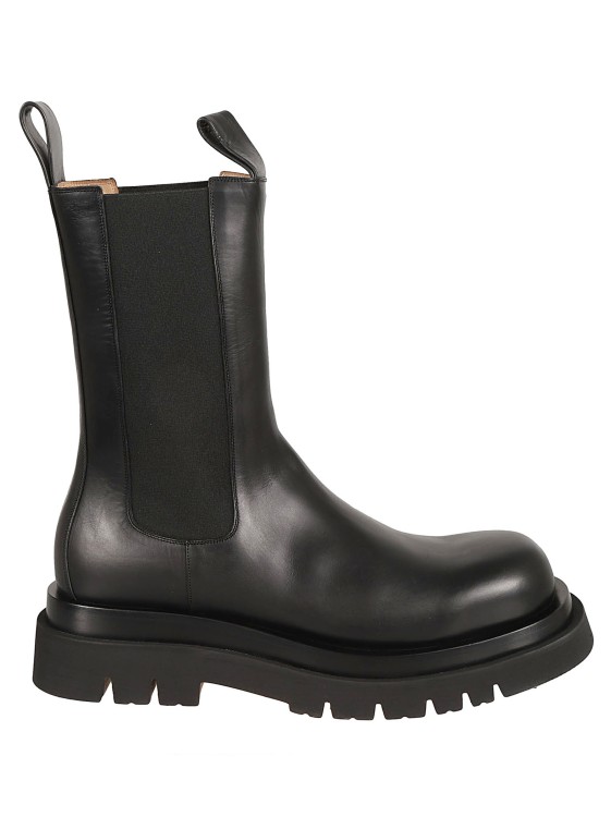 Shop Bottega Veneta Black Calf Leather Elasticated Side-panel Boots