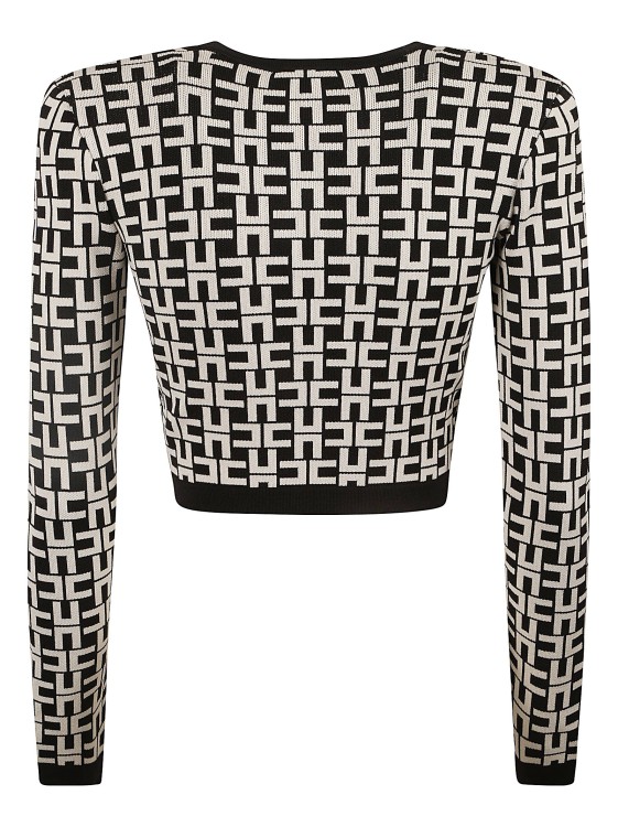Shop Elisabetta Franchi Jacquard Sweater In Grey