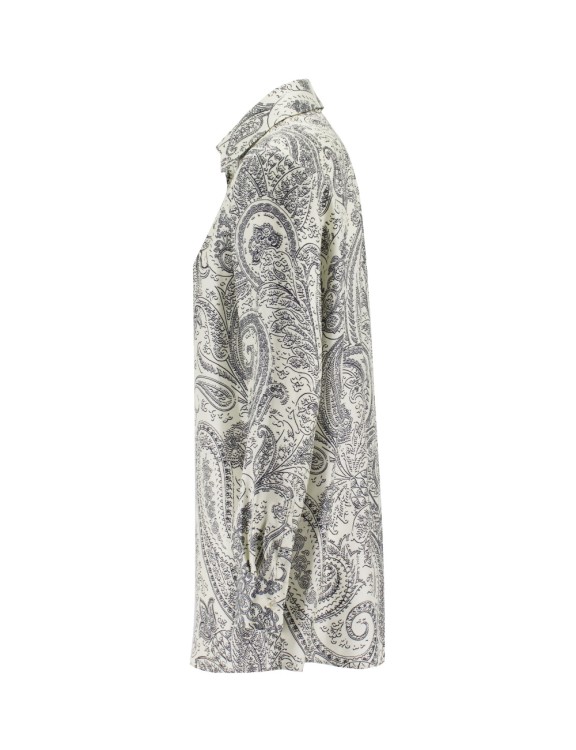 Shop Etro All Over Paisley Print Silk Blouse In Grey