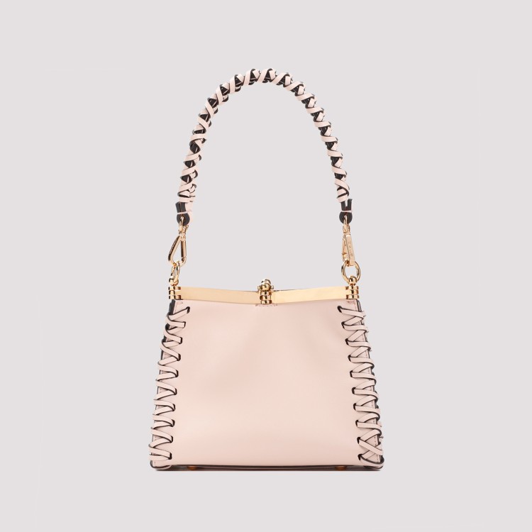 Shop Etro Pink Vela Leather Small Bag In Neutrals