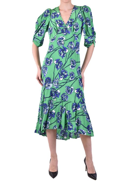 Diane Von Furstenberg Multicolor Viscose Dress In Green