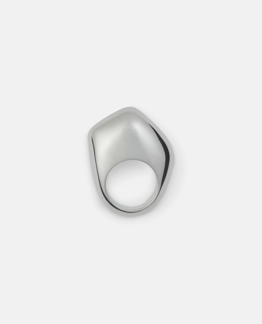 Bottega Veneta Fin Silver Ring In Silver