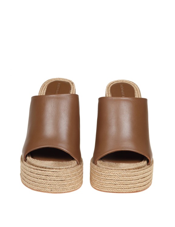 Shop Paloma Barceló Camila Wedge Sandal In Leather Color In Brown