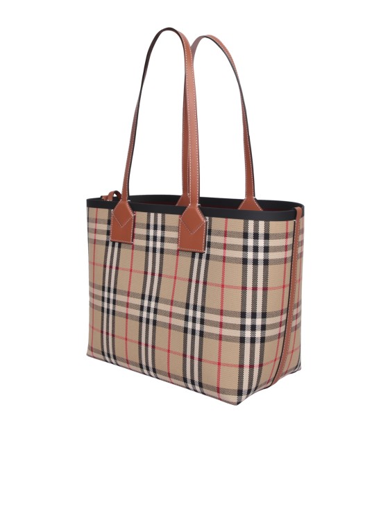 Shop Burberry Cotton-leather Bag In Brown