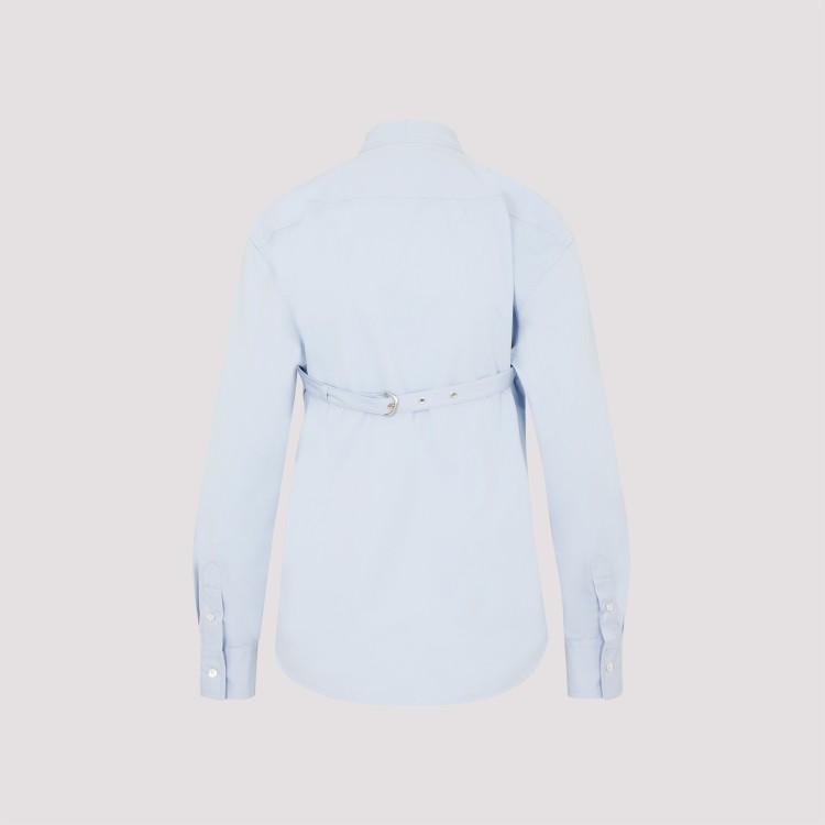 Shop Off-white Poplin Cross Belt Light Blue Cotton Shirt In White