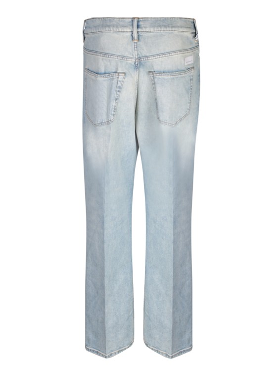 Shop Nine In The Morning Washed Cotton Denim Jeans In Grey
