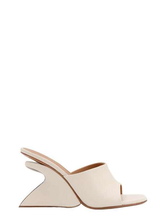 Shop Off-white Leather Mule In Grey