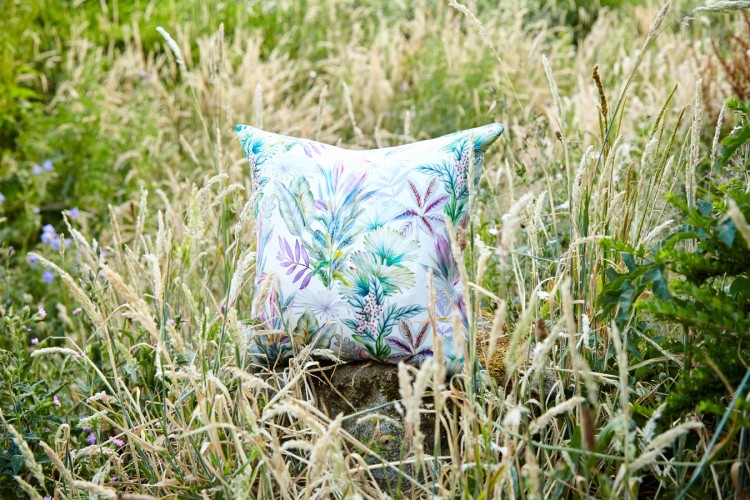 Shop Mayfairsilk Iridescent Garden Finest Silk Cushion Cover Square In White
