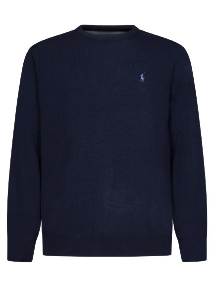 Polo Ralph Lauren Navy Blue Wool Knit Crewneck Sweater