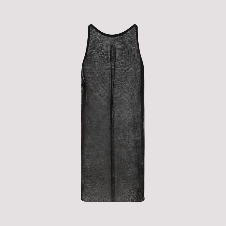 Shop Rick Owens Black Wool Cunt Tank Top In Grey