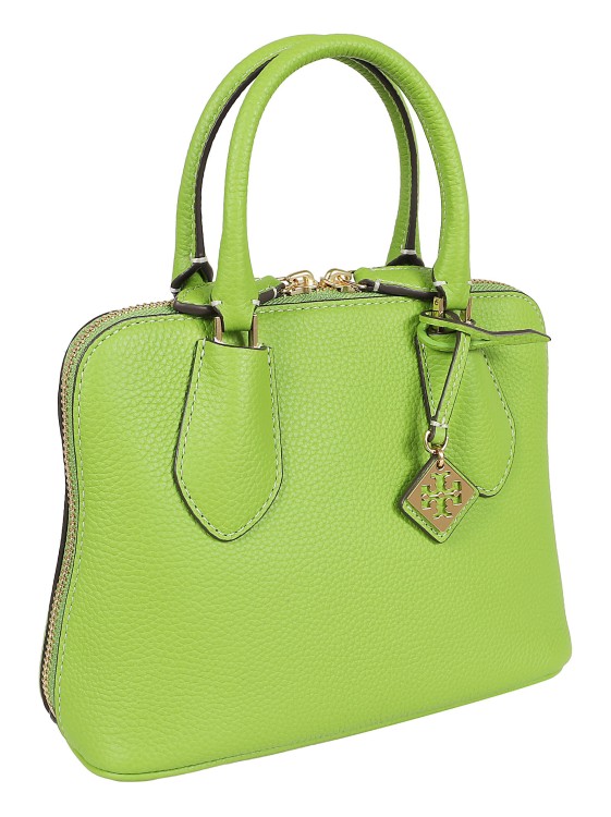 Shop Tory Burch Swing Leather Trunk Bag In Green