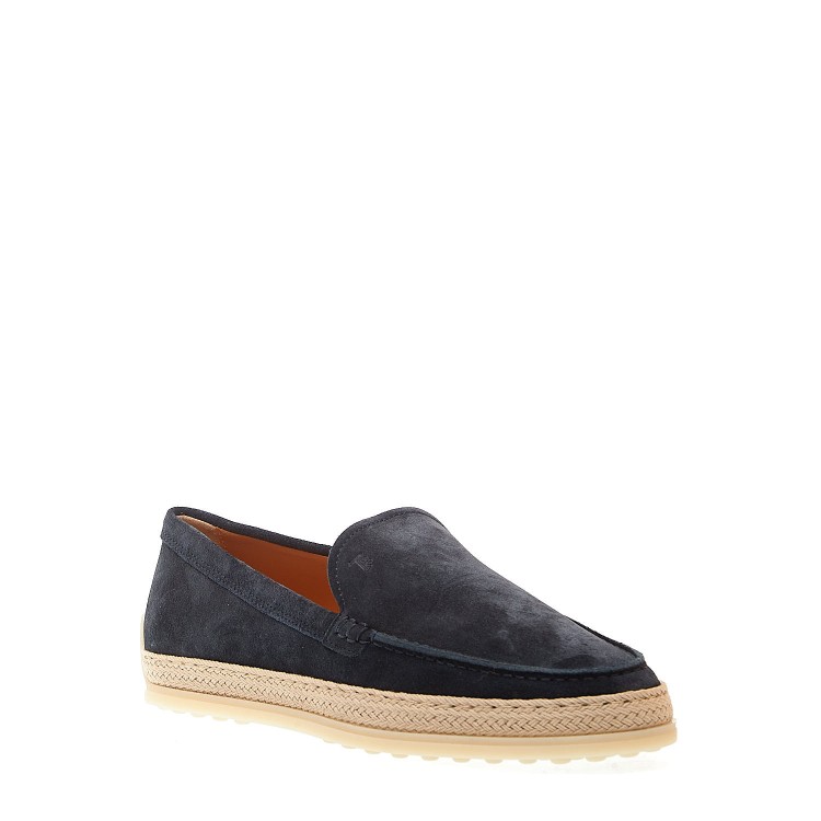 Shop Tod's Blue Suede Slipper With Rope