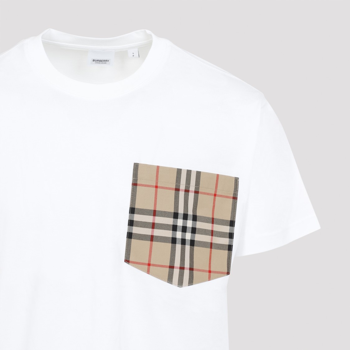 Burberry Check Pocket T-shirt In White