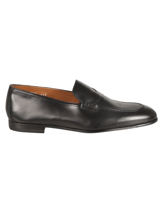 Shop Doucal's Black Leather Slip-on