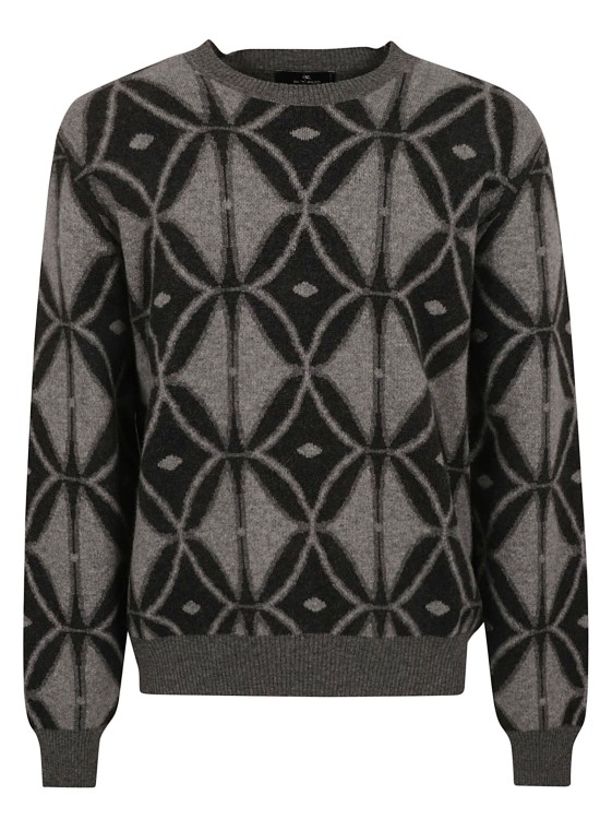 Shop Etro Intarsia-knit Wool Jumper In Grey
