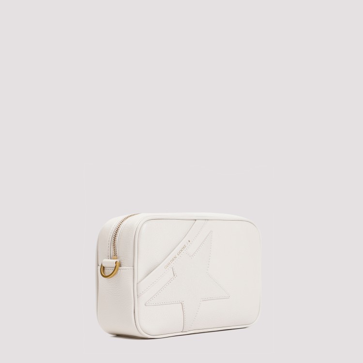Shop Golden Goose Star Butter Goat Leather Shoulder Bag In White