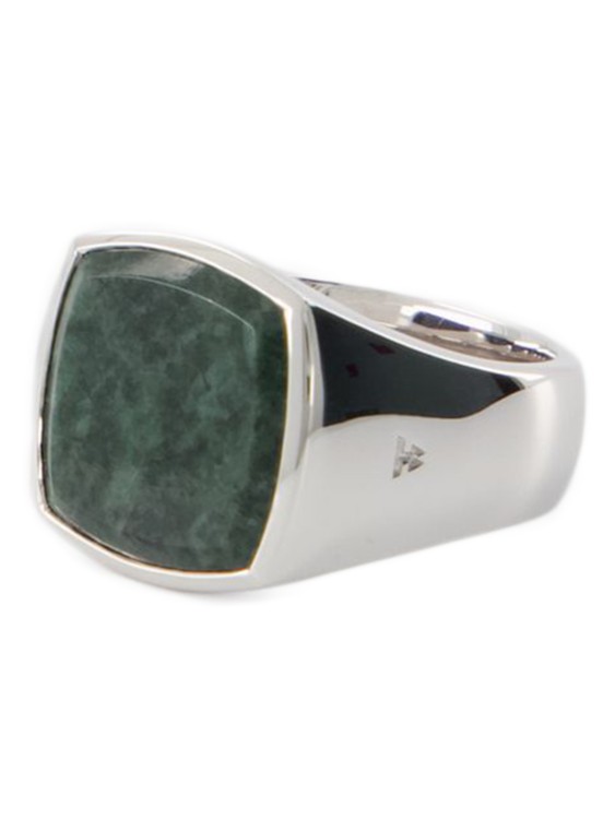 Tom Wood Cushion Green Marble (m) Ring - Silver | ModeSens