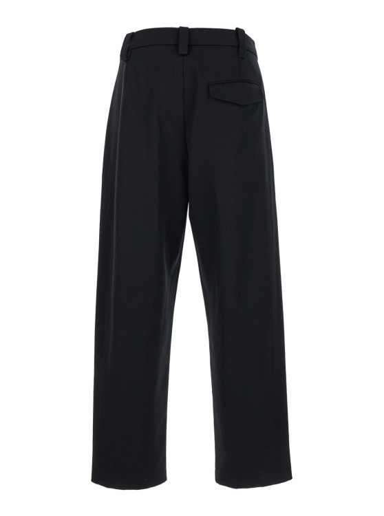 Shop Apc Renato' Trousers With Pleats In Black Cotton And Linen