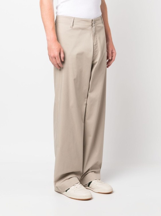 Shop Emporio Armani Blush Beige Straight-leg Trousers In Neutrals