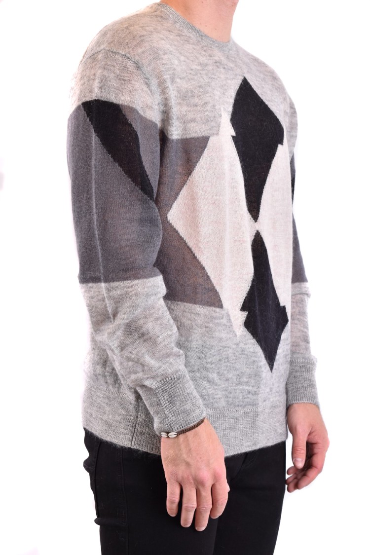 Neil Barrett Argyle Check-pattern Jumper In Grey