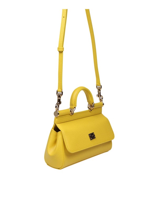 Shop Dolce & Gabbana Small Sicily Bag In Dauphine Leather In Gold