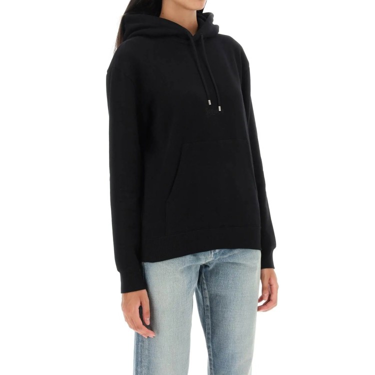 Shop Saint Laurent Hooded Sweatshirt In Black