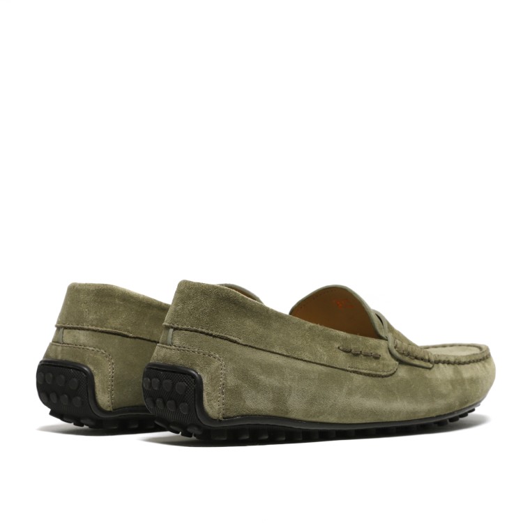 Shop Rossano Bisconti Moccasin In Soft Green Suede