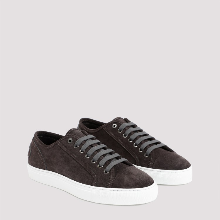 Shop Brioni Graphite Suede Sneakers In Grey