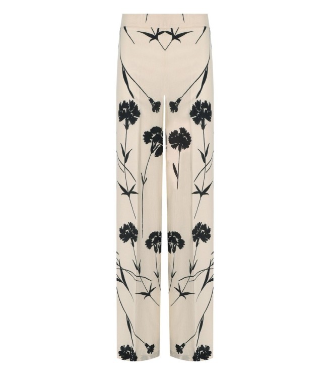 TWINSET CREAM FLORAL WIDE LEG TROUSERS