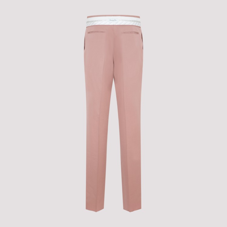 Shop Dior Pink Wool Pants