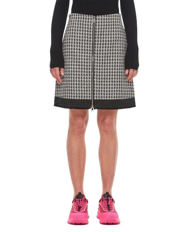 Moncler Black Tweed Mini Skirt In Black