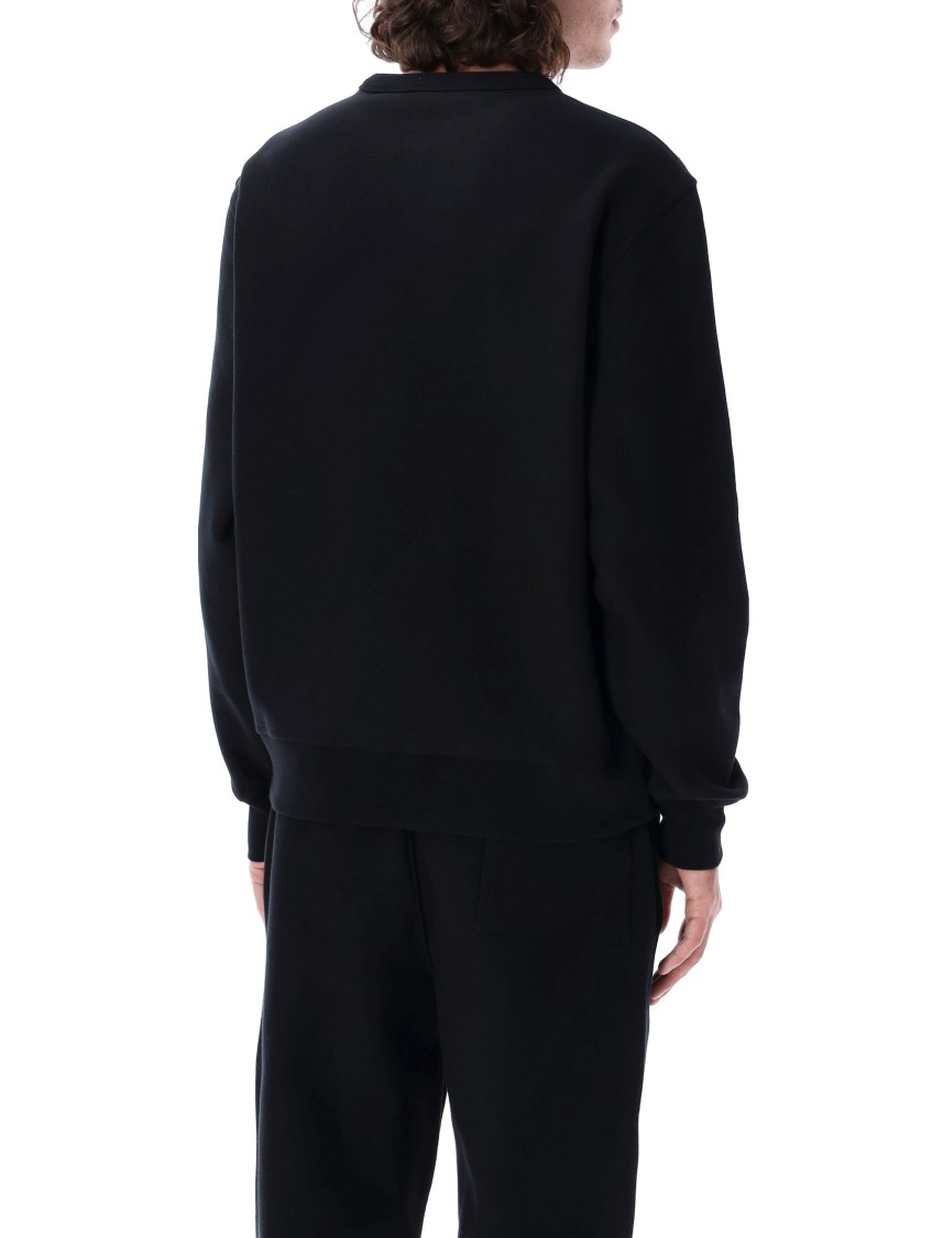 Burberry Black Logo Cotton Blend Sweatshirt In Black