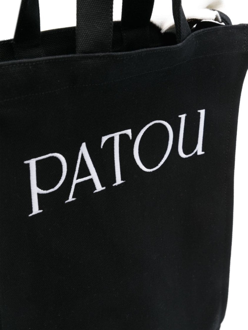 Shop Patou Black/white Shoulder Bag With Logo