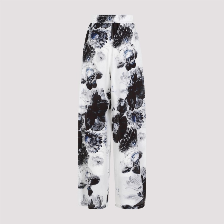 Alexander Mcqueen Floral Silk Pajama Pants In Multicolor
