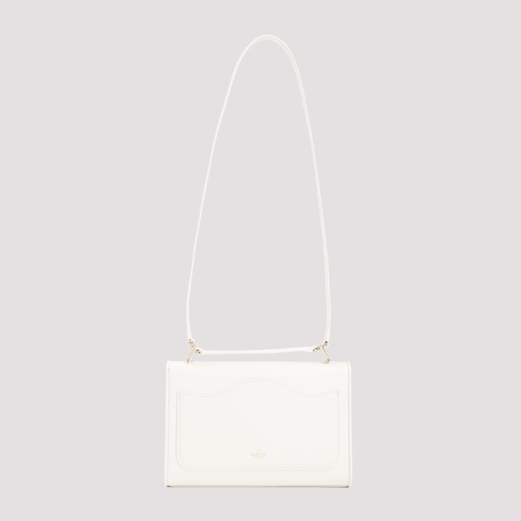 Shop Valentino White Ivory Leather Shoulder Bag