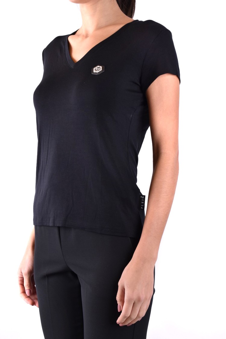 Philipp Plein Logo-plaque Cotton T-shirt In Black