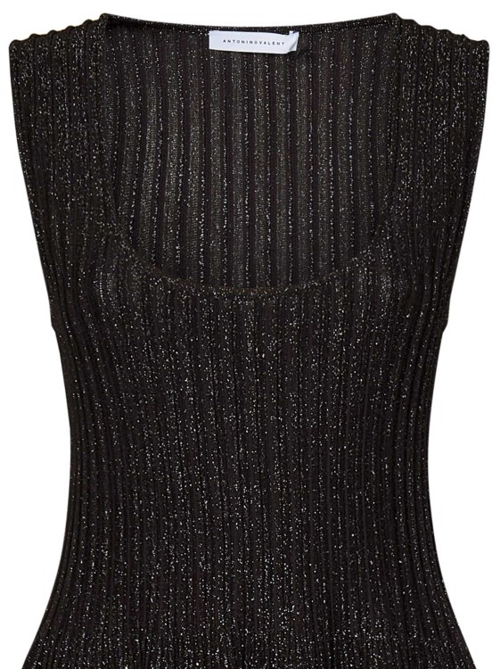 Shop Antonino Valenti Lurex Knit Short Dress In Black