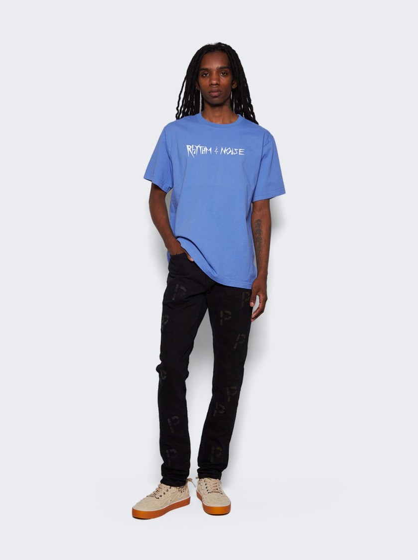 Rhythm & Noise Tee by Franchise in Blue color for Luxury Clothing