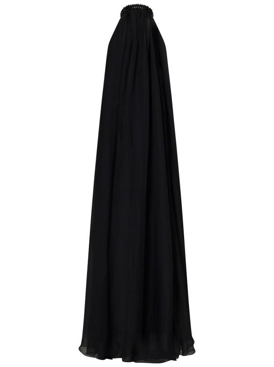 Shop Tom Ford Long Black Silk Chiffon Halterneck Dress