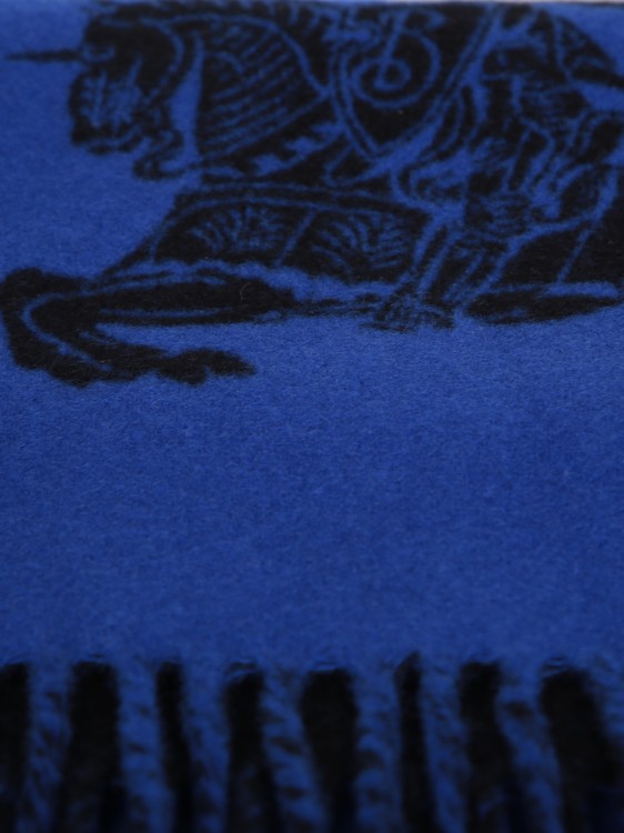 Shop Burberry Cashmere Scarf With Signature Horseferry Embroidery In Blue