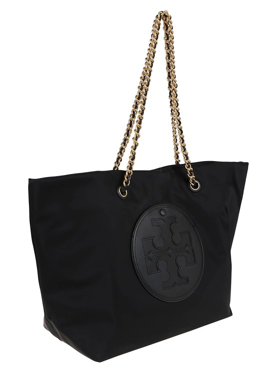 Shop Tory Burch Ella Chain Tote In Lightweight Recycled Nylon In Black